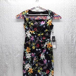 Adrianna Papell Printed Zenya Drape Sheath Dress